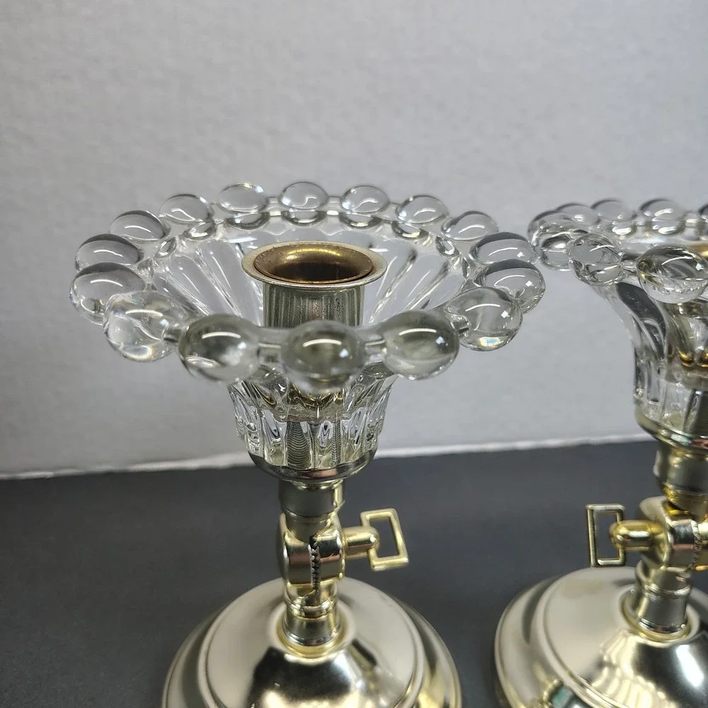 Home Interiors Gold Tone Candle Stick/ Holder/Wall Sconce Adjustable